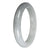 Genuine White with Light Gray Section Burma Jade Bangle - 63mm Half Moon