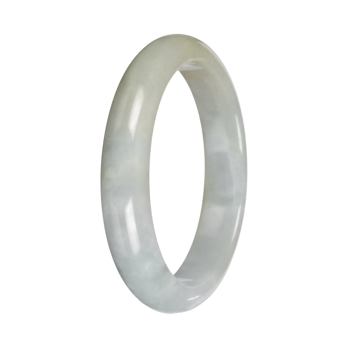 Grade A Pale Green Jadeite Bangle - 55mm Half Moon