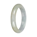 Grade A Pale Green Jadeite Bangle - 55mm Half Moon