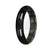 Authentic Deep Gray and Green Pattern Burmese Jade Bangle Bracelet - 58mm Half Moon