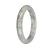 Authentic Light Green and Lavender Pattern Jade Bangle Bracelet - 59mm Half Moon