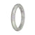 Authentic Light Green and Lavender Pattern Jade Bangle Bracelet - 59mm Half Moon