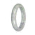 Natural Light Green and Lavender Pattern Burma Jade Bangle Bracelet - 59mm Half Moon