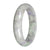 Grade A Pale Green and Lavender Pattern Jade Bangle - 59mm Half Moon