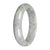 Grade A Pale Green and Lavender Pattern Jade Bangle - 59mm Half Moon