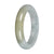Natural Light Green with Light Olive Patch Burma Jade Bangle - 57mm Half Moon