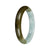 Real Light Green with Deep Olive Section Burmese Jade Bangle - 53mm Half Moon