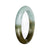 Real Light Green with Deep Olive Section Burmese Jade Bangle - 53mm Half Moon