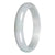 Real Pale Green with White Section Jadeite Jade Bangle - 78mm Half Moon