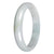 Real Pale Green with White Section Jadeite Jade Bangle - 78mm Half Moon