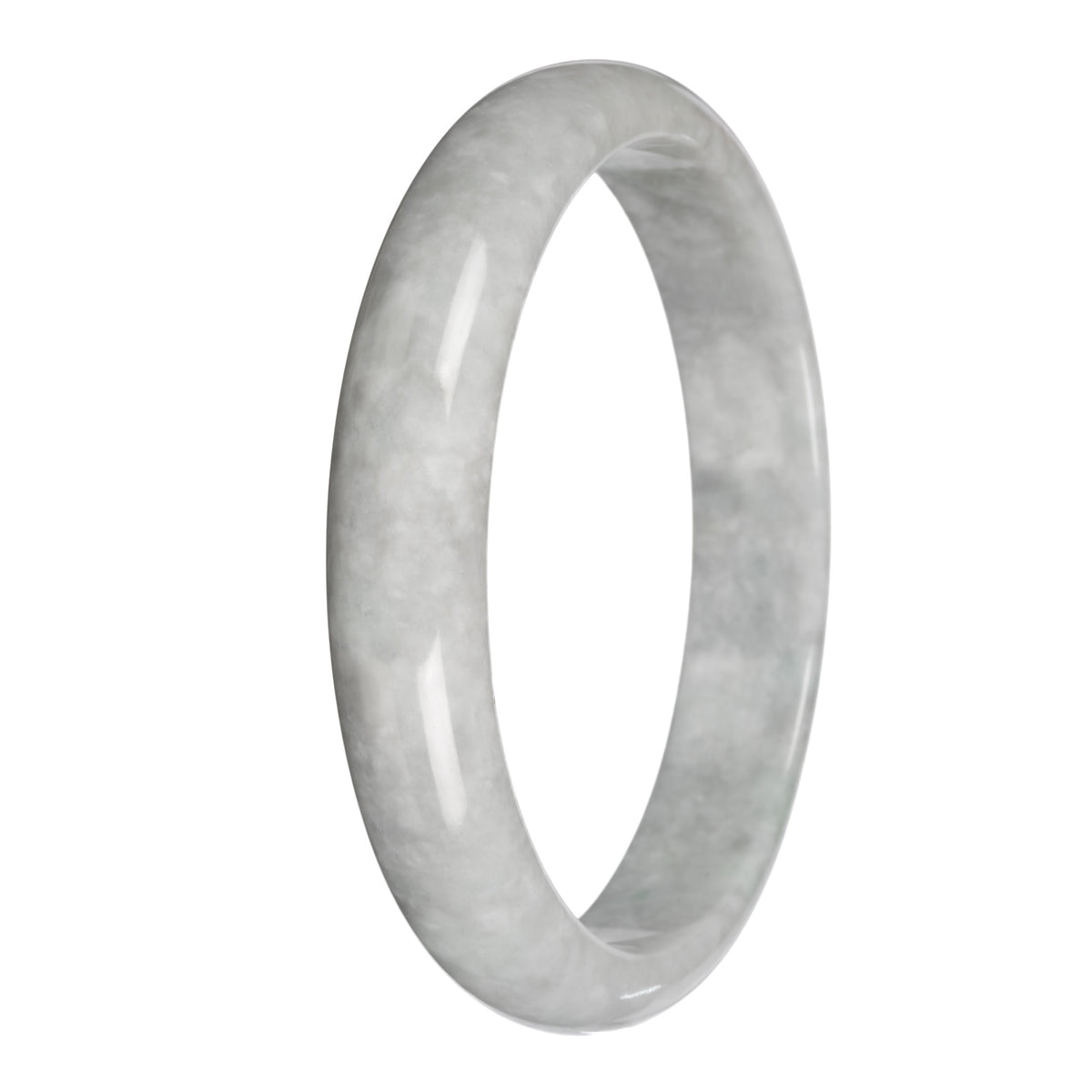 Genuine Grey Burma Jade Bangle - 83mm Half Moon