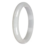 Authentic White Traditional Jade Bangle - 78mm Half Moon