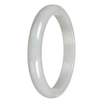 Authentic White Traditional Jade Bangle - 78mm Half Moon