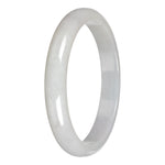Authentic White Traditional Jade Bangle - 78mm Half Moon