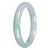 Real White with Apple Green Traditional Jade Bangle Bracelet - 64mm Half Moon
