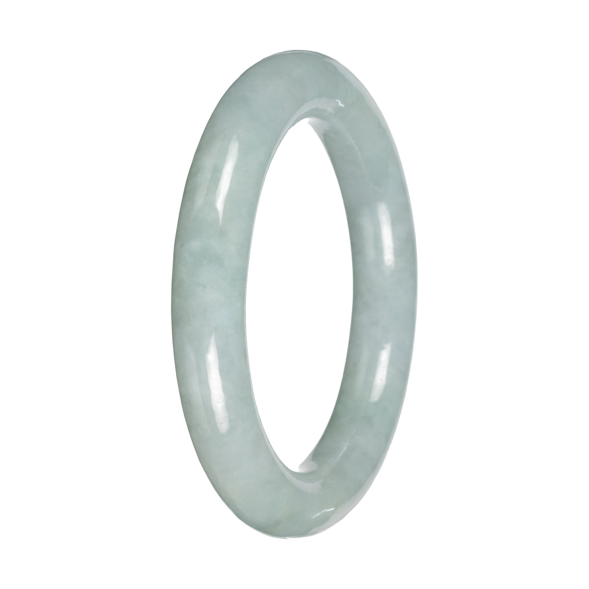Grade A Light Green Jadeite Bangle Bracelet - 52mm Round