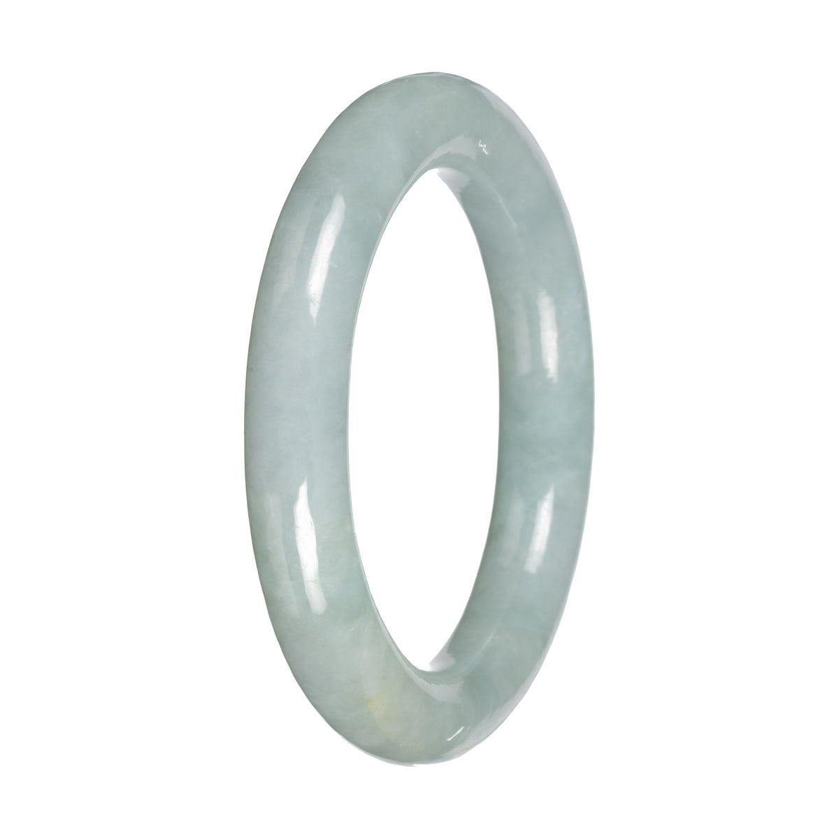 Grade A Light Green Jadeite Bangle Bracelet - 52mm Round
