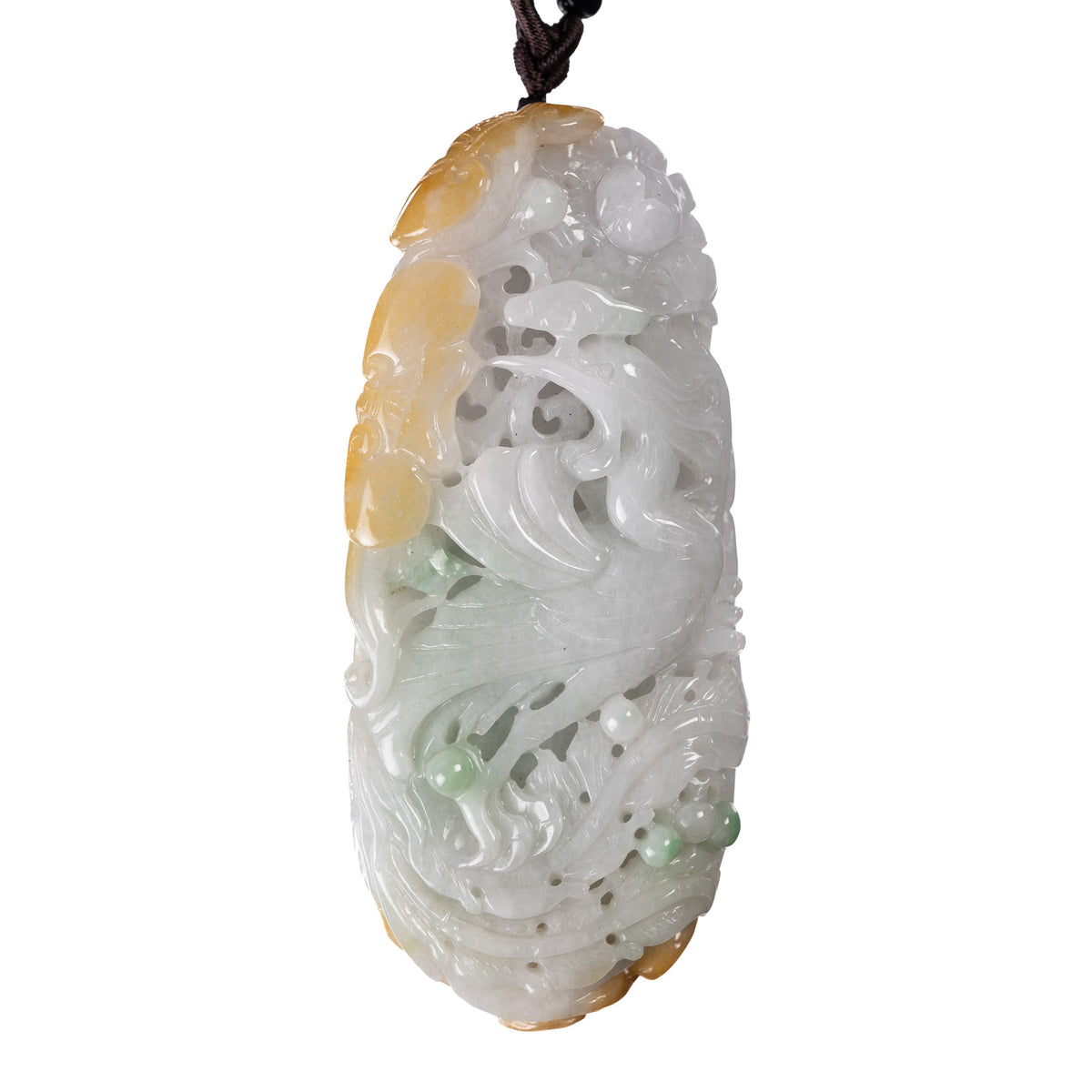 Men's Jadeite Jade Phoenix Pendant - Extra Large Size