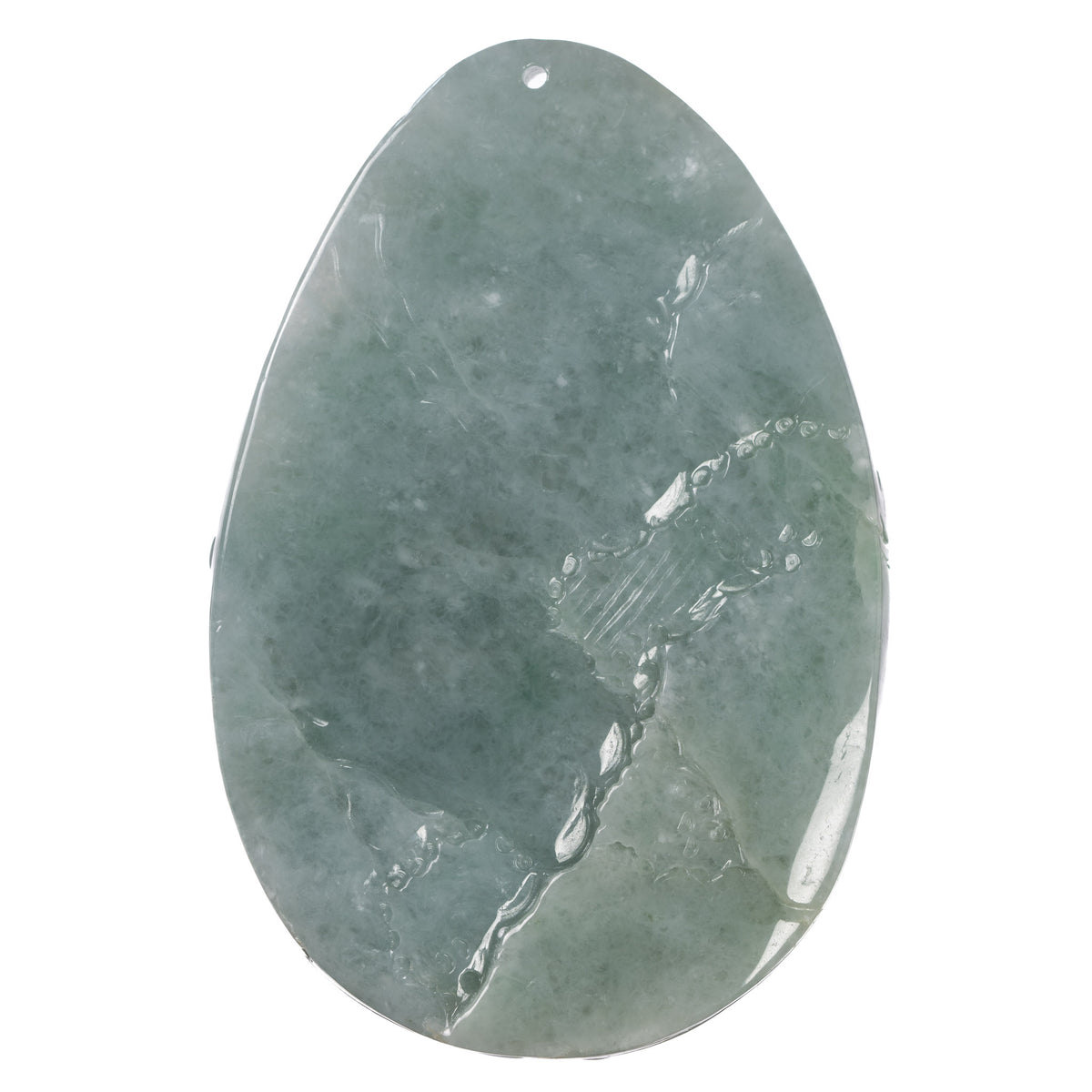 Jade Landscape Scenery Pendant - Authentic Green Jadeite