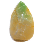 Green and Yellow Jade Landscape Carving Pendant