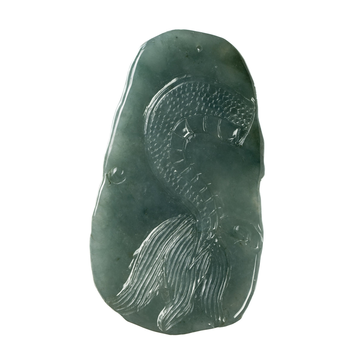 Green Jade Dragon Pendant - Burmese Jadeite