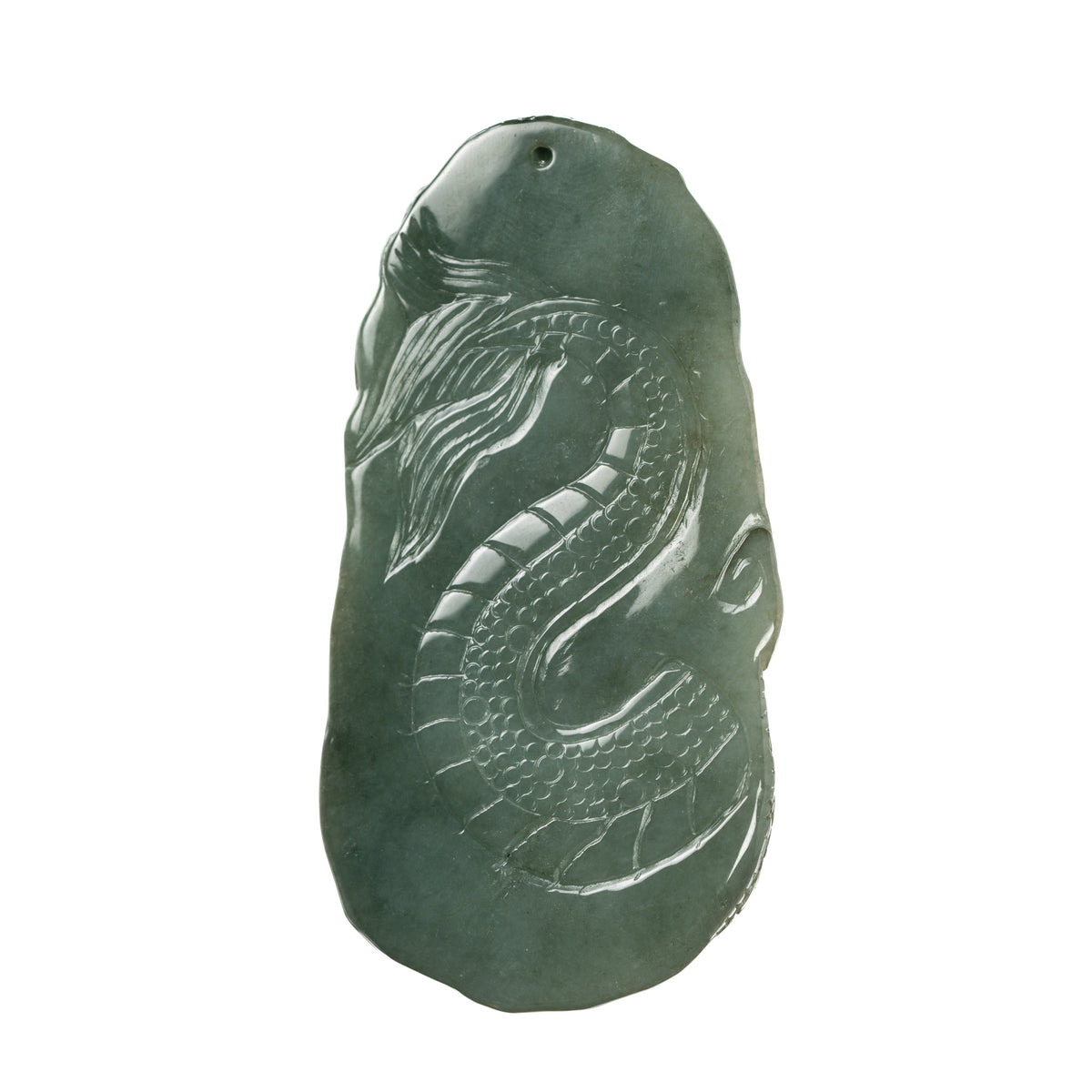 Chinese Zodiace Jadeite Jade Dragon Pendant