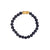 24K Gold Pixiu Jade Bracelet - 7mm Grey and Black Burmese Jadeite Beads