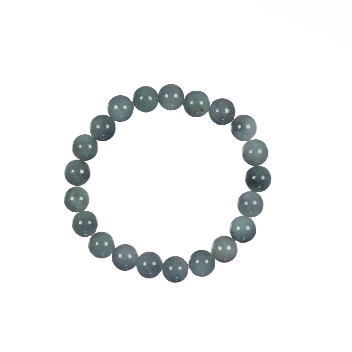 Greyish Green Jade Bead Bracelet - 9mm