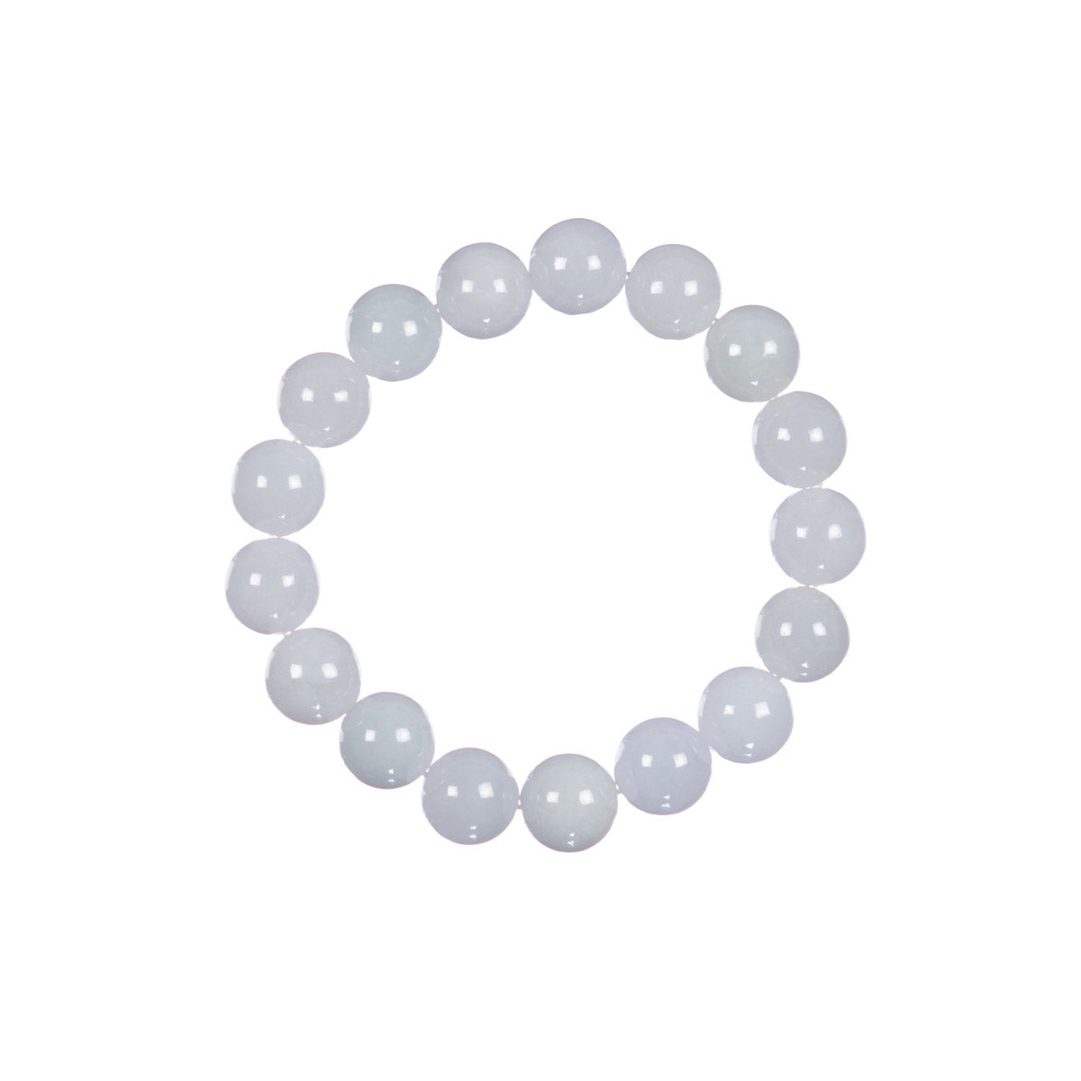 White Jadeite Jade Bead Bracelet - 10mm