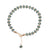 Women's Jadeite Jade Bracelet with Adjustable 14K Gold Chain