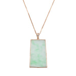 Light Green Floral Pattern Jadeite Jade Pendant - Floral Frame
