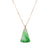 Trapezoid Jade Pendant with Emerald Green Patterns - Floral Frame