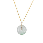 Jade Disc Pendant with 18K Yellow Gold Bail