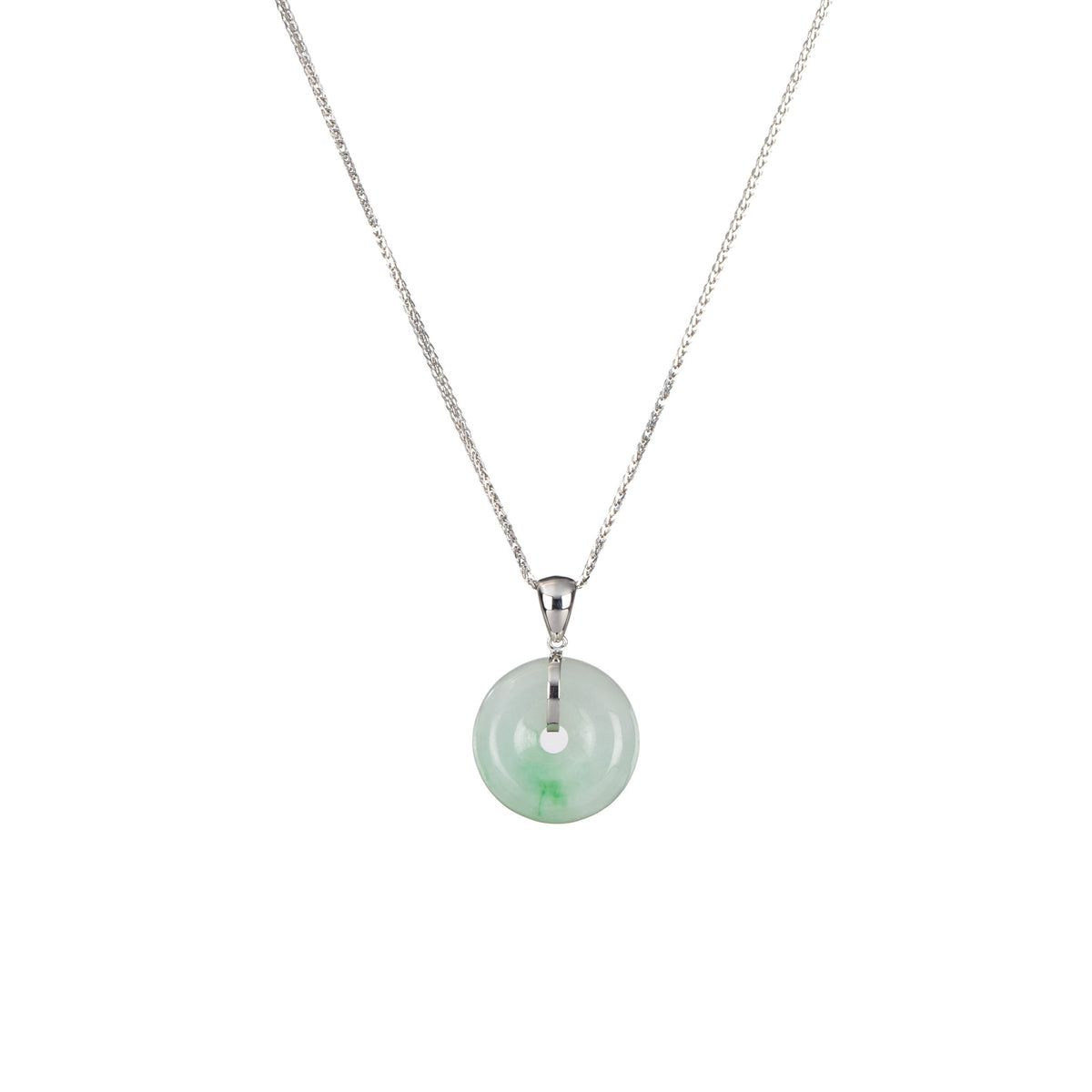 White and Apple Green Mini Jade Pendant - Kandy Donut