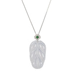 Icy Grade A Jade Leaf Pendant