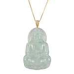 Icy Light Green GuanYin Jade Pendant