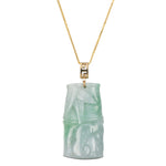 White and Green Jade Bamboo Pendant