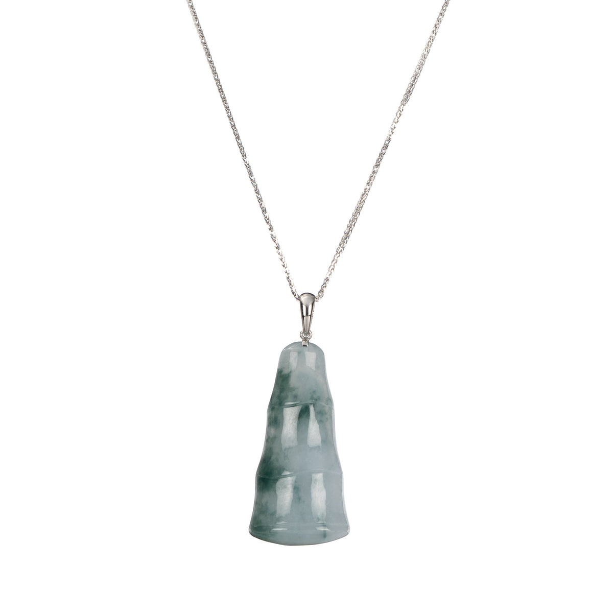 Flower Pattern Jade Bamboo Pendant