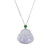 Lavender Laughing Buddha Jadeite Necklace with Imperial Green Jade Bail