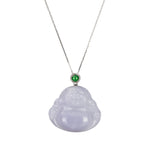 Lilac Happy Buddha Jade Necklace