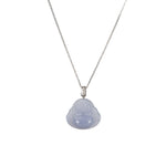 Mini Lavender Laughing Buddha Jade Pendant in Diamonds