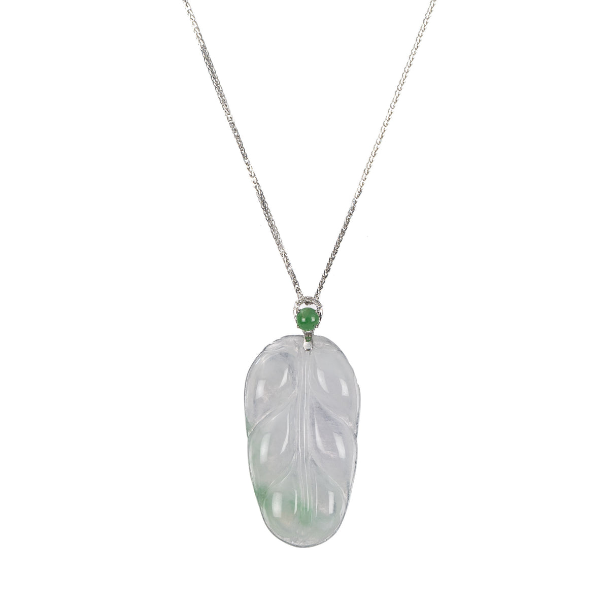 Women's Icy Leaf Jadeite Jade Pendant