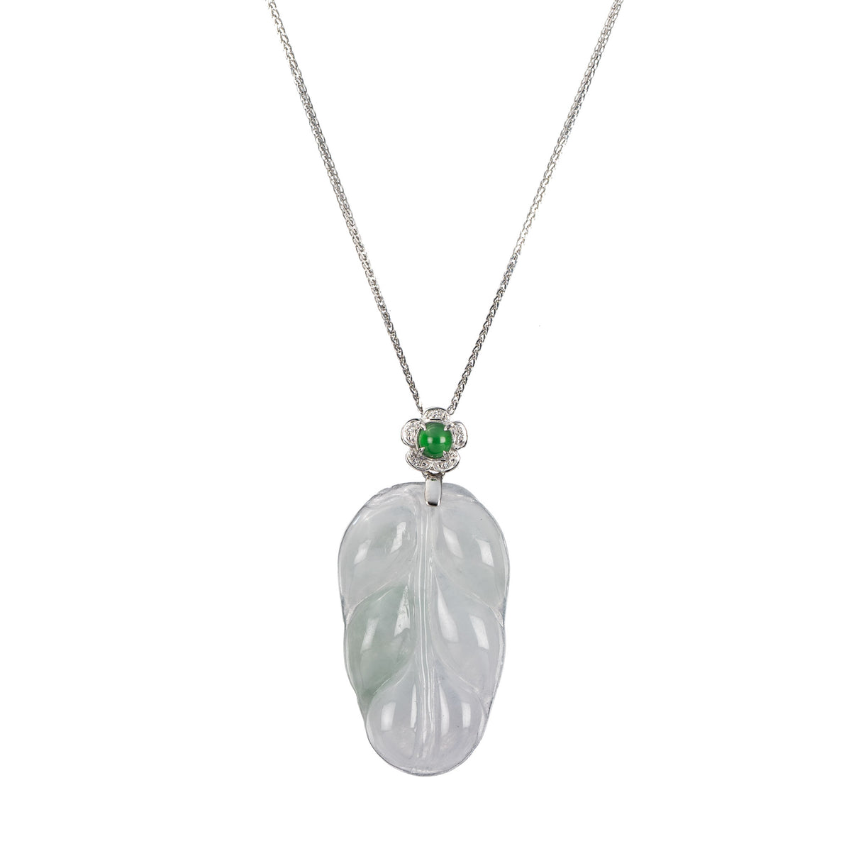 Women's Jadeite Leaf Pendant