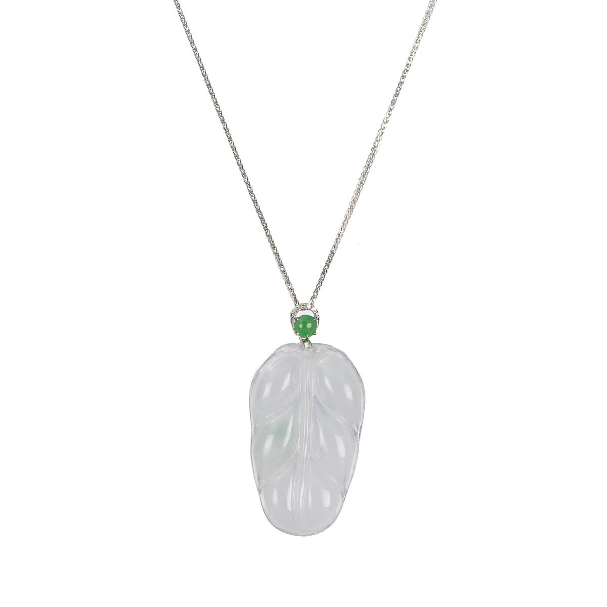 Highly Translucent Leaf Jadeite Jade Pendant for Women