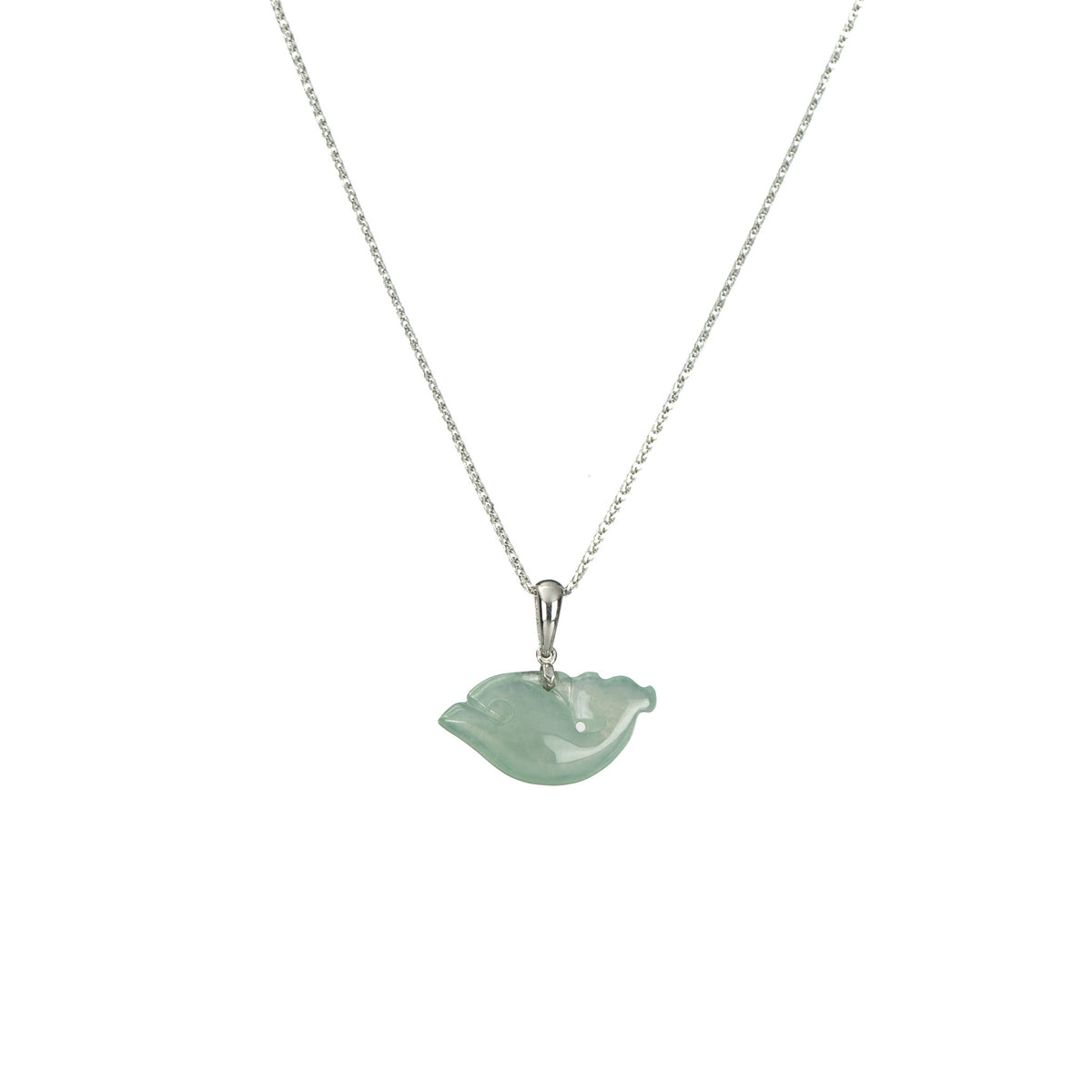 Small Dolphin Jade Pendant - Grade A Burmese Jadeite