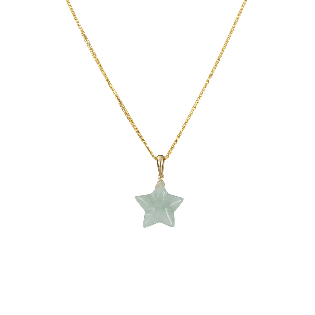 Jade Star Pendant with 18K Yellow Gold