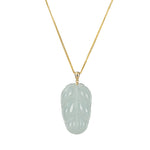 Translucent Jade Leaf Pendant with 18K Yellow Gold - Authentic Burmese Jadeite