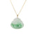 18K Happy Buddha Jadeite Jade Pendant - 18K Yellow Gold