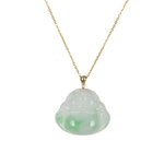 Gold Happy Buddha Jadeite Necklace - 18K Yellow Gold