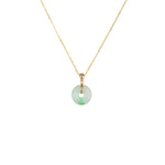 18K White with Apple Green Jade Necklace - Kandy Donut
